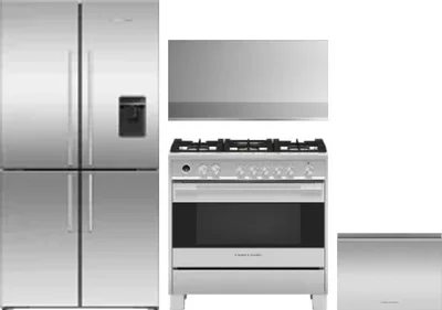 4 Piece Package Includes Refrigerator, Range, Hood And Dishwasher